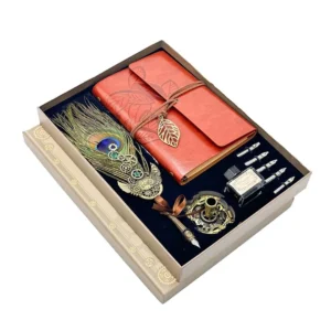 premium-Peacock Feather Pen & Diary Set