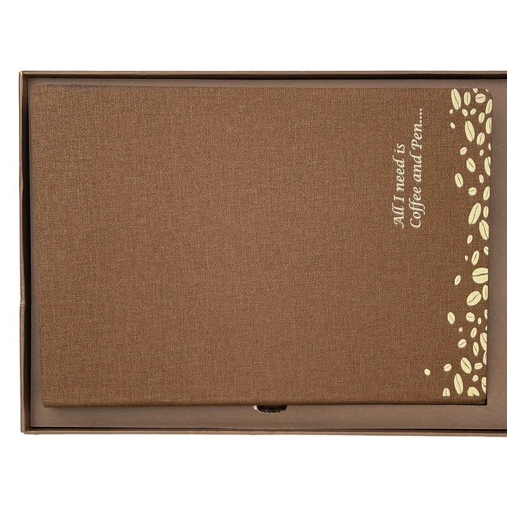 Premium Coffee Aroma Metal Pen & Diary Gift Set - Image 3