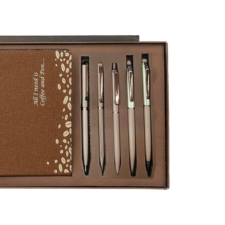 Premium Coffee Aroma Metal Pen & Diary Gift Set - Image 8