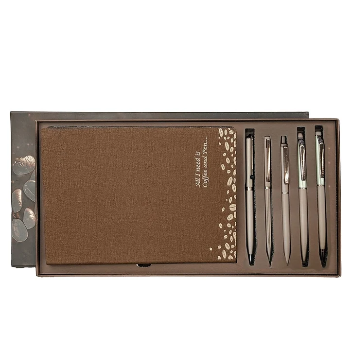 Premium Coffee Aroma Metal Pen & Diary Gift Set - Image 7